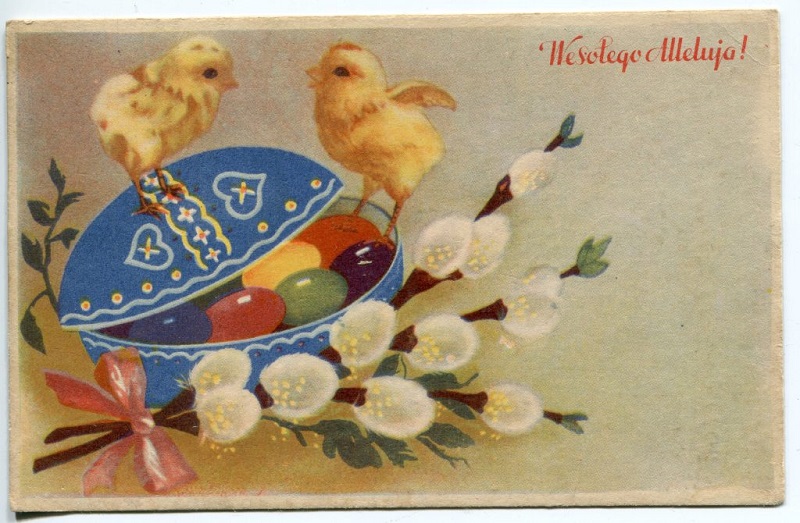 pocztówka wielkanocna ze zbiorów Muzeum Podlaskiego w Białymstoku
